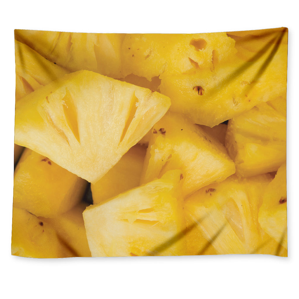 Yellow Pineapple Pieces Print Tapestry