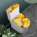 Yellow Pineapple Pieces Print Toilet Lid And Tank Cover Set