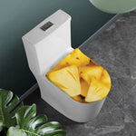 Yellow Pineapple Pieces Print Toilet Lid Cover
