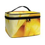 Yellow Pineapple Pieces Print Travel Makeup Bag