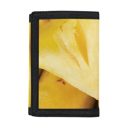 Yellow Pineapple Pieces Print Trifold Wallet