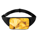 Yellow Pineapple Pieces Print Waist Bag