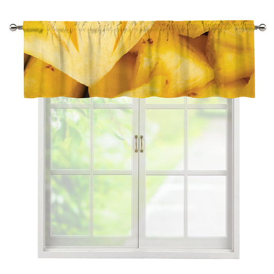 Yellow Pineapple Pieces Print Window Valance