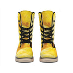 Yellow Pineapple Pieces Print Winter Boots