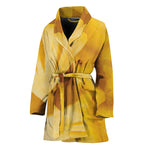 Yellow Pineapple Pieces Print Women's Bathrobe