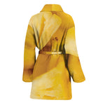 Yellow Pineapple Pieces Print Women's Bathrobe