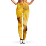 Yellow Pineapple Pieces Print Women's Leggings