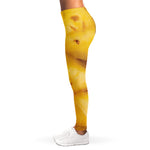 Yellow Pineapple Pieces Print Women's Leggings