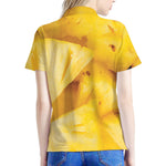 Yellow Pineapple Pieces Print Women's Polo Shirt