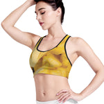 Yellow Pineapple Pieces Print Women's Sports Bra