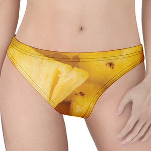 Yellow Pineapple Pieces Print Women's Thong