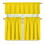Yellow Plastic Building Blocks Print 3 Piece Kitchen Curtains