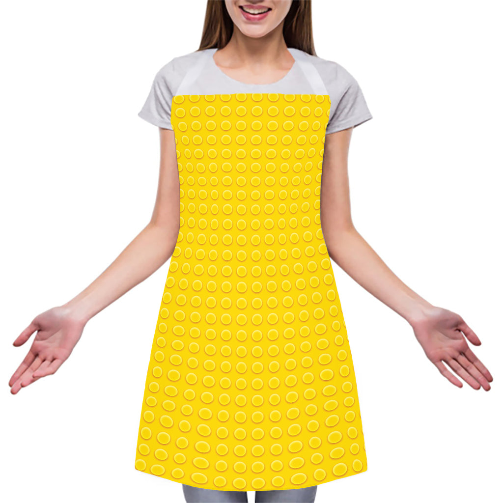 Yellow Plastic Building Blocks Print Adjustable Apron