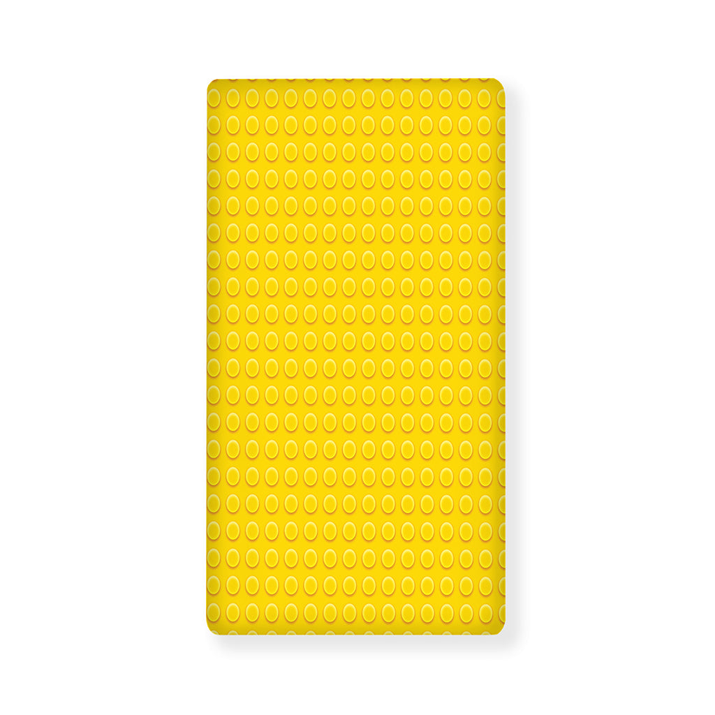 Yellow Plastic Building Blocks Print Baby Crib Sheet