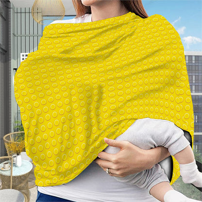Yellow Plastic Building Blocks Print Baby Seat Cover