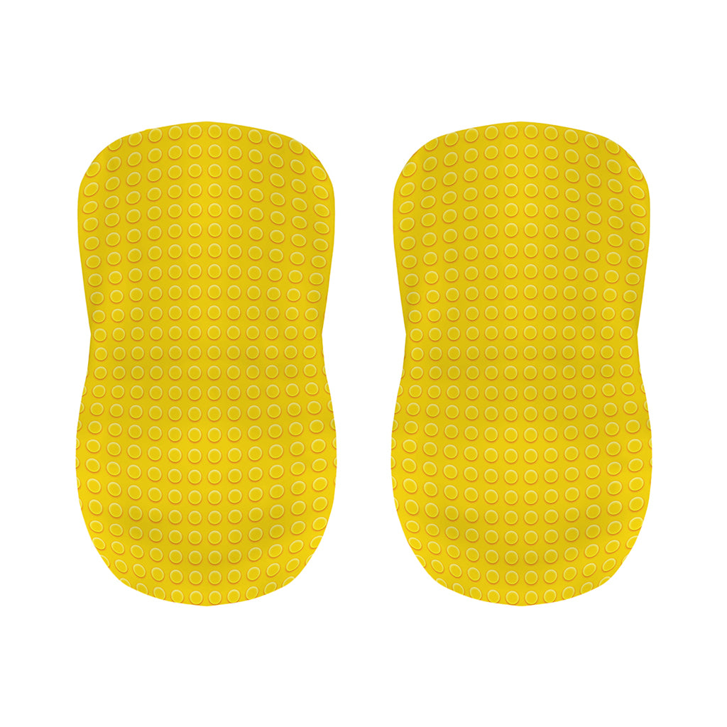 Yellow Plastic Building Blocks Print Bar Stool Covers