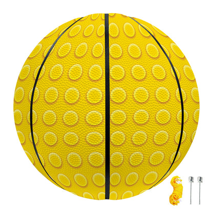 Yellow Plastic Building Blocks Print Basketball