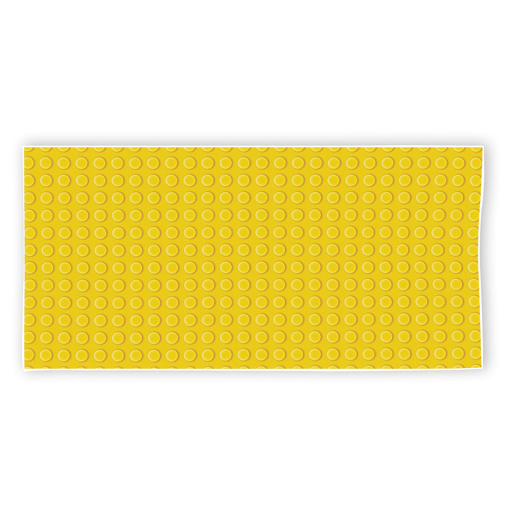 Yellow Plastic Building Blocks Print Beach Towel