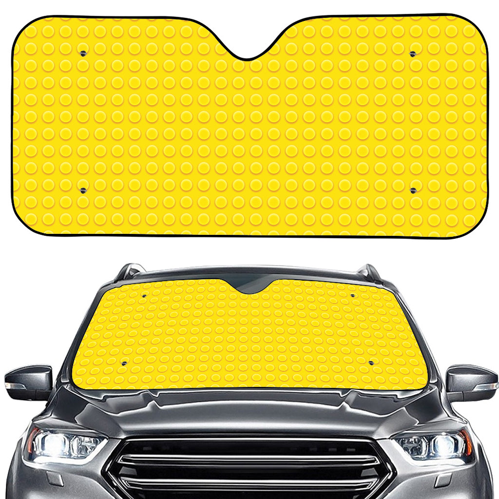 Yellow Plastic Building Blocks Print Car Windshield Sun Shade