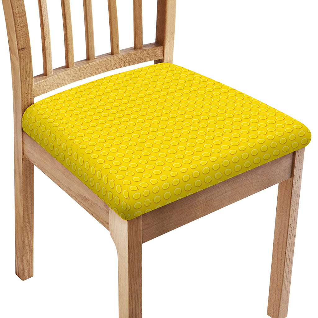 Yellow Plastic Building Blocks Print Chair Cushion Cover