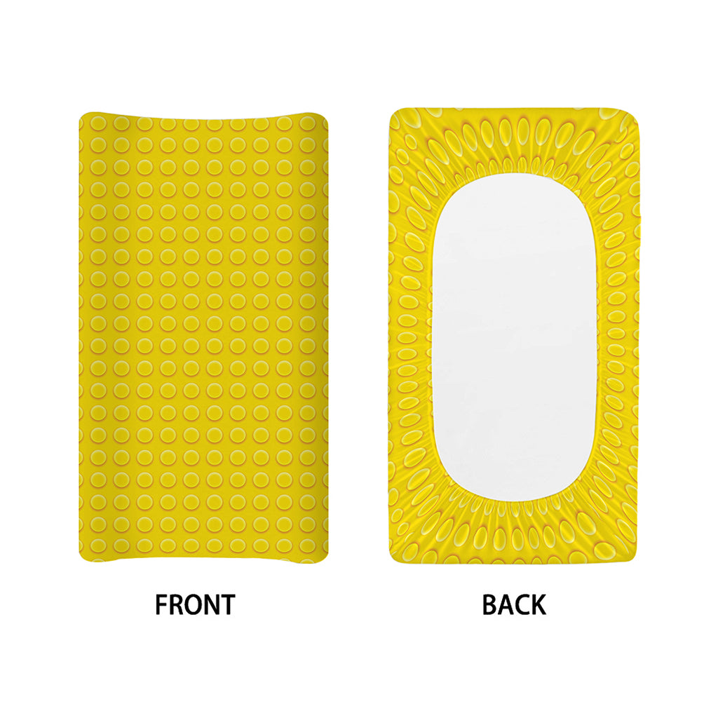 Yellow Plastic Building Blocks Print Changing Pad Cover