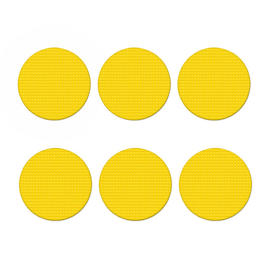 Yellow Plastic Building Blocks Print Coaster Set