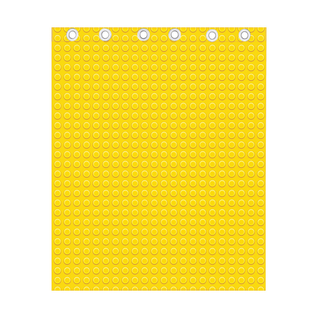 Yellow Plastic Building Blocks Print Curtain