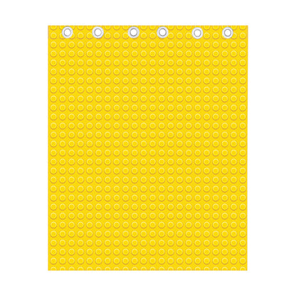 Yellow Plastic Building Blocks Print Curtain