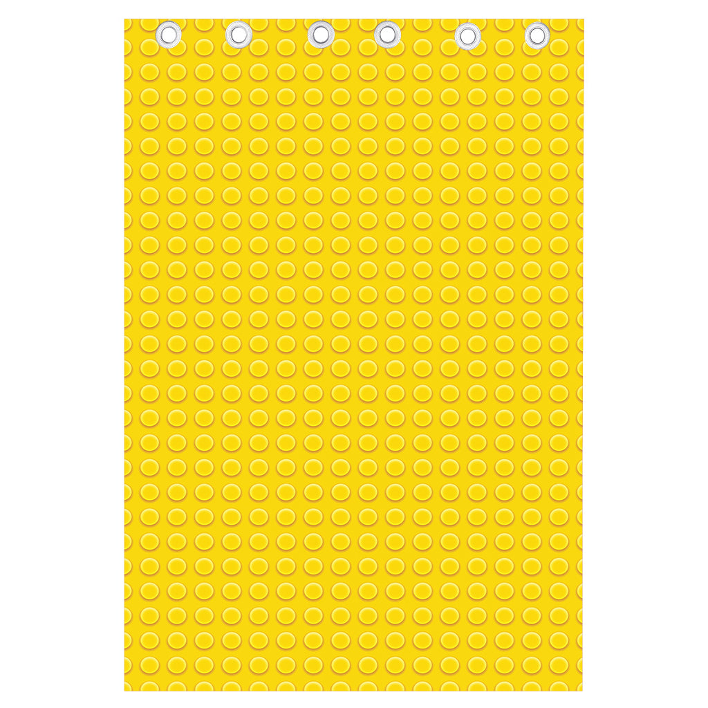 Yellow Plastic Building Blocks Print Curtain