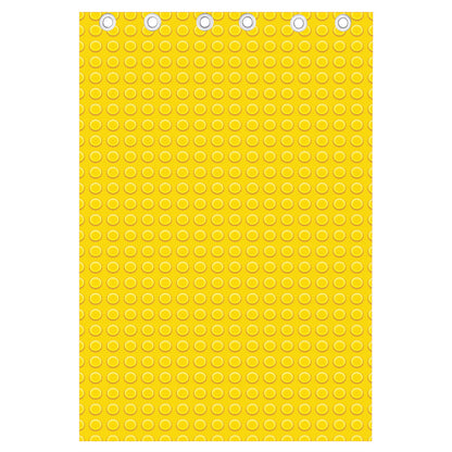 Yellow Plastic Building Blocks Print Curtain