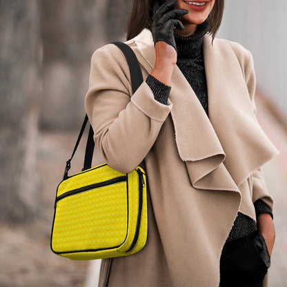 Yellow Plastic Building Blocks Print Double Strap Bible Bag