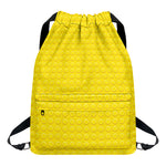 Yellow Plastic Building Blocks Print Drawstring Backpack