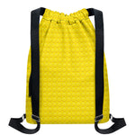 Yellow Plastic Building Blocks Print Drawstring Backpack