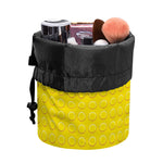 Yellow Plastic Building Blocks Print Drawstring Makeup Bag