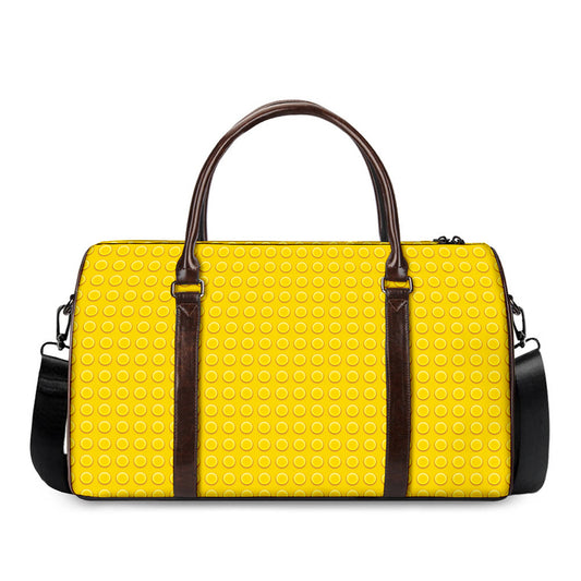 Yellow Plastic Building Blocks Print Duffle Bag