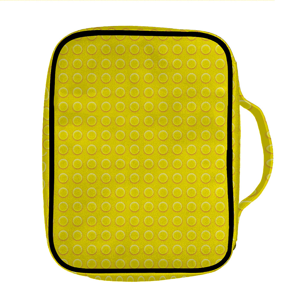 Yellow Plastic Building Blocks Print Front Pocket Bible Bag