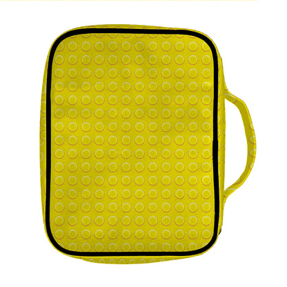 Yellow Plastic Building Blocks Print Front Pocket Bible Bag