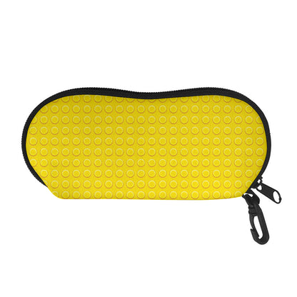 Yellow Plastic Building Blocks Print Glasses Case