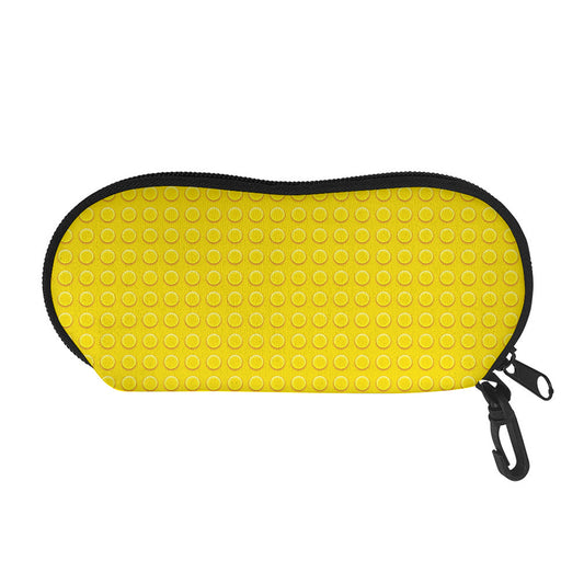 Yellow Plastic Building Blocks Print Glasses Case