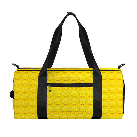 Yellow Plastic Building Blocks Print Gym Bag