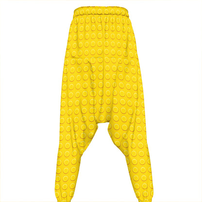 Yellow Plastic Building Blocks Print Hammer Pants