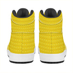 Yellow Plastic Building Blocks Print High Top Leather Sneakers