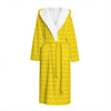 Yellow Plastic Building Blocks Print Hooded Bathrobe