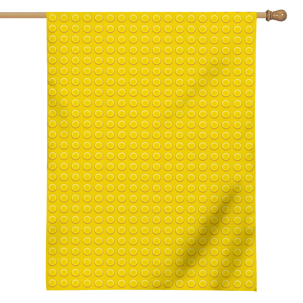 Yellow Plastic Building Blocks Print House Flag