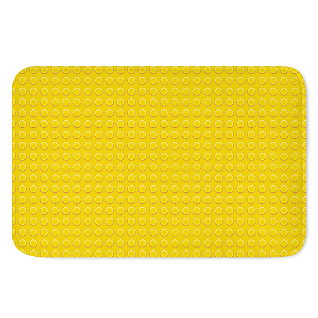 Yellow Plastic Building Blocks Print Indoor Door Mat