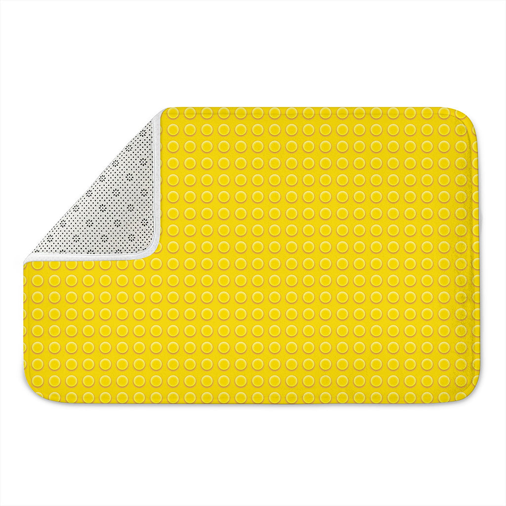 Yellow Plastic Building Blocks Print Indoor Door Mat