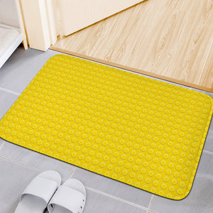 Yellow Plastic Building Blocks Print Indoor Door Mat