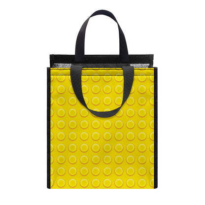 Yellow Plastic Building Blocks Print Insulated Lunch Tote