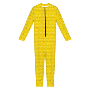 Yellow Plastic Building Blocks Print Jumpsuit