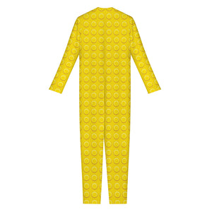 Yellow Plastic Building Blocks Print Jumpsuit